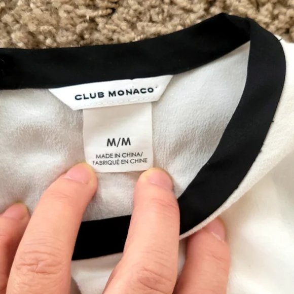 Club Monaco 100% Silk White Blouse Long Sleeves Size M - Picture 4 of 12
